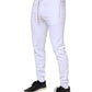 White Cotton Drawstring Jogger Pants