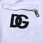 White Cotton Drawstring Jogger Pants