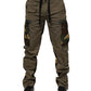Brown Cotton Camouflage Cargo Pants