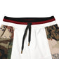 White Patchwork Mens Jogger Pants