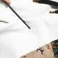 White Patchwork Mens Jogger Pants