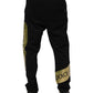 Black Cotton Logo Tape Men Jogger Pants
