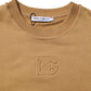 Mustard Cotton DG Embossed Pullover Sweater