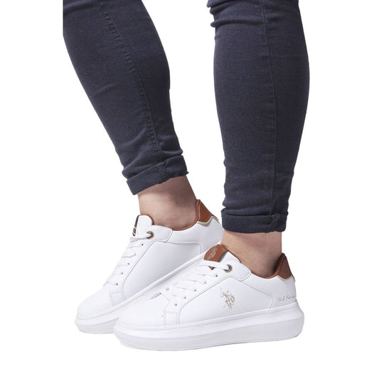White Polyester Sneaker