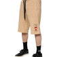 Yellow Cotton Men Bermuda Sweatshorts Shorts