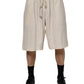 Ivory Cotton Men Bermuda Sweatshorts Shorts