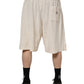 Ivory Cotton Men Bermuda Sweatshorts Shorts
