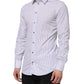 White Blue Striped Cotton GOLD Formal Shirt