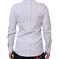 White Blue Striped Cotton GOLD Formal Shirt