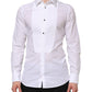 White Cotton GOLD Bib Poplin Formal Shirt