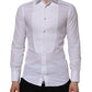 White Bib Cotton Poplin GOLD Formal Shirt