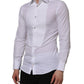 White Bib Cotton Poplin GOLD Formal Shirt