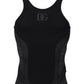 Black Nylon Sleeveless Underwear Tank T-shirt