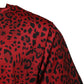 Red Cotton Leopard Short Sleeves T-shirt