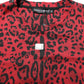 Red Cotton Leopard Short Sleeves T-shirt