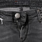 Dark Gray Cotton Slim Fit Denim Low Waist Denim Jeans