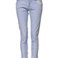 Light Blue Cotton Slim Fit Denim Low Waist Denim Jeans