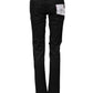 Black Cotton Slim Fit Denim Low Waist Denim Jeans