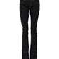 Dark Blue Cotton Mid Waisted Skinny Denim Jeans