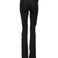 Dark Blue Cotton Mid Waisted Skinny Denim Jeans