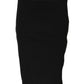 Black Polyester Pencil Cut Knee Length Skirt