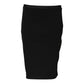 Black Polyester Pencil Cut Knee Length Skirt