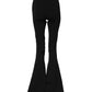 Black Polyester High Waisted Flared Pants