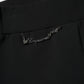 Black Polyester High Waisted Flared Pants