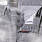 Gray Washed Mid Waist Tapered Denim Jeans