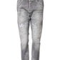 Gray Washed Mid Waist Tapered Jeans