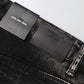 Black Washed Mid Waist Tapered Denim Jeans