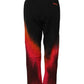 Black Red Cotton Straight Fit Jogger Pants