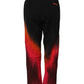 Black Red Cotton Straight Fit Jogger Pants