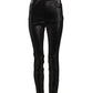 Black Cotton Stretch Silver Lurex Thread Pants