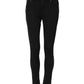 Black Cotton Skinny Mid Waist Denim Jeans