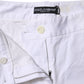 White Cotton Stretch Mid Waist Jeans