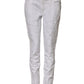 White Cotton Mid Waisted Women Denim Jeans