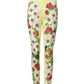 Yellow Silk Floral Leggings Pants