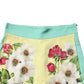Yellow Silk Floral Leggings Pants