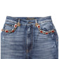 Blue Rhinestone Embellished Denim Jeans