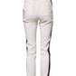 White Wool Tapered High Waist Pants