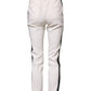 White Wool Tapered High Waist Pants
