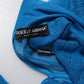 Blue See Through Turtleneck Long Sleeves Top