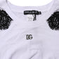 White Floral Lace DG Detailing Top T-shirt