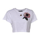 White Floral Lace DG Detailing Cropped T-shirt