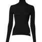 Black Cashmere Turtleneck Knitted Blouse Top