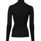 Black Cashmere Turtleneck Knitted Blouse Top