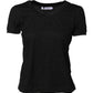Black Cotton Short Sleeves Round Neck T-shirt