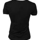 Black Cotton Short Sleeves Round Neck T-shirt