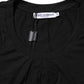 Black Cotton Short Sleeves Round Neck T-shirt